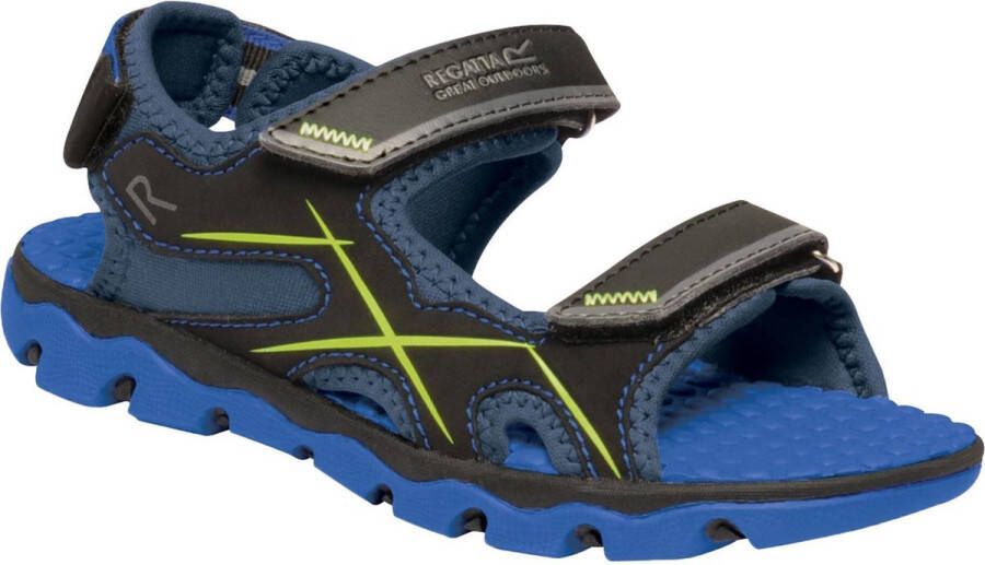 Regatta Kote Drift Junior Verstelbare Sandalen Kinderen Blauw Geel Limoen