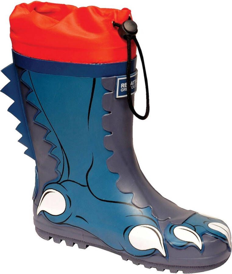 Regatta Outdoors Regatta Regenlaarzen voor kinderen Mudplay Dino Donkerblauw