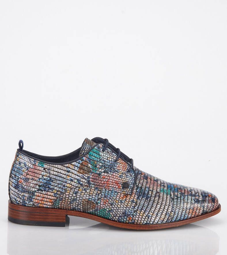 Rehab Fred Lizard Leave heren nette schoen Blauw multi