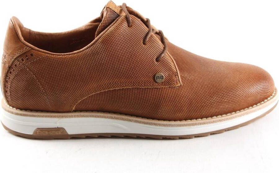 Rehab Heren Veterschoenen Nolan Perfo 5400 Dark Cognac Groen