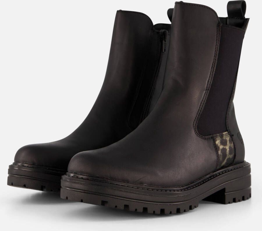 Remonte Chelsea-boots blokhak laarzen enkellaars met afwerking in leeuwenlook