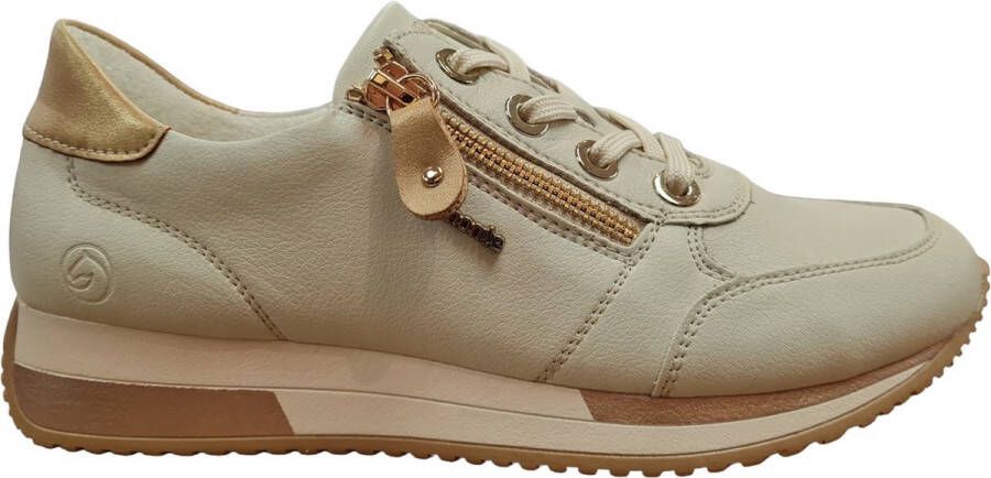 Remonte Sportieve Basic Sneaker met Extra Bloemen Veters Beige Heren