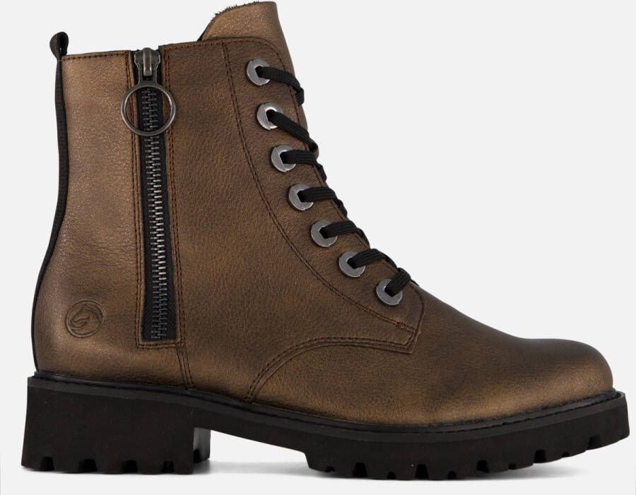 Remonte D8671 92 Dames Veterboots Brons Metalli