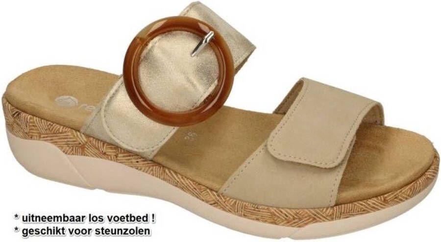 Remonte -Dames beige slippers & muiltje