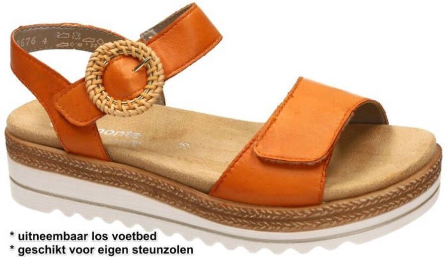 Remonte -Dames oranje sandalen