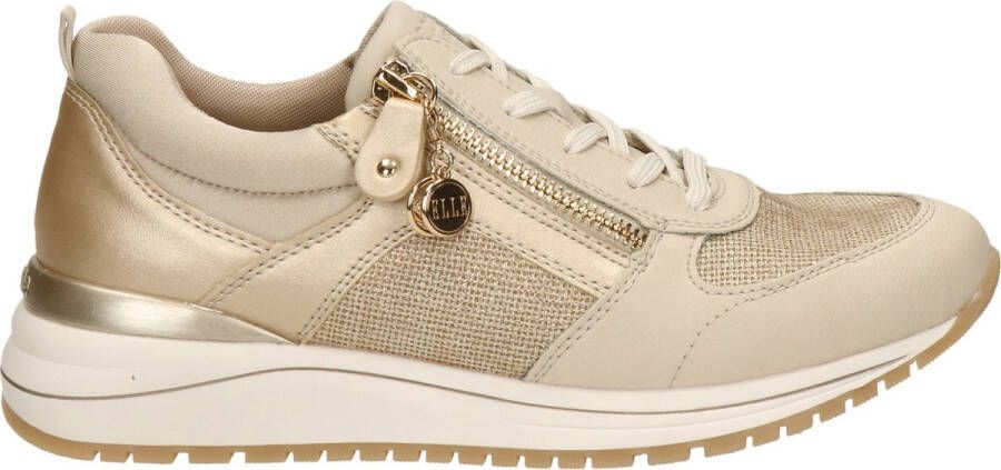 Remonte Beige Metallic Glitter Sneaker met Rits Beige Dames