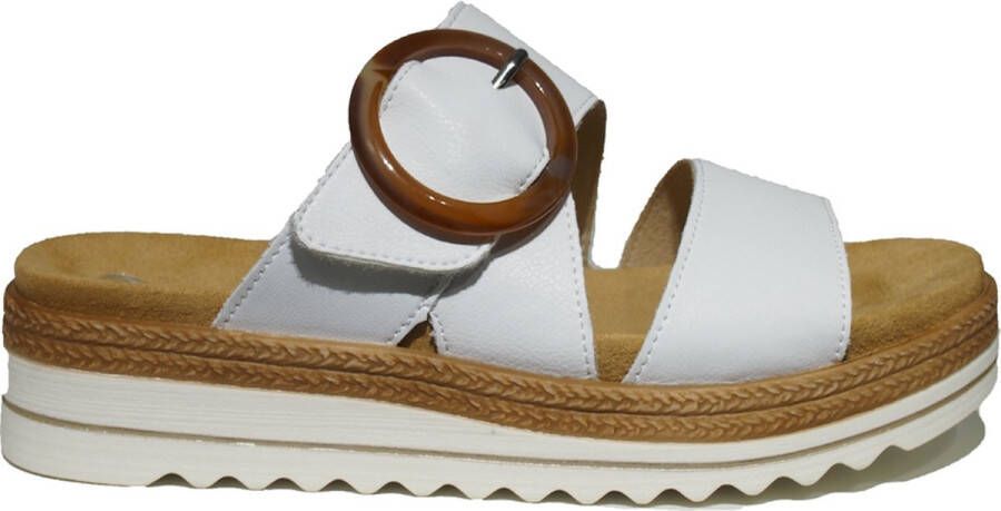 Remonte Slippers wedge heel summer shoe slippers with decorative buckle