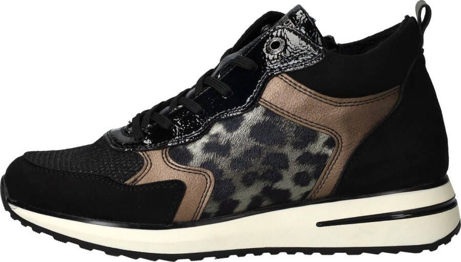 Remonte Zwarte hoge sneaker met warme voering Multicolor Dames