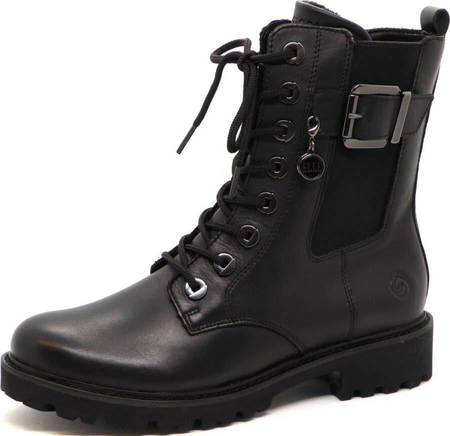 Remonte Elegante Veterschoenen met Gun Metal Details Black Dames