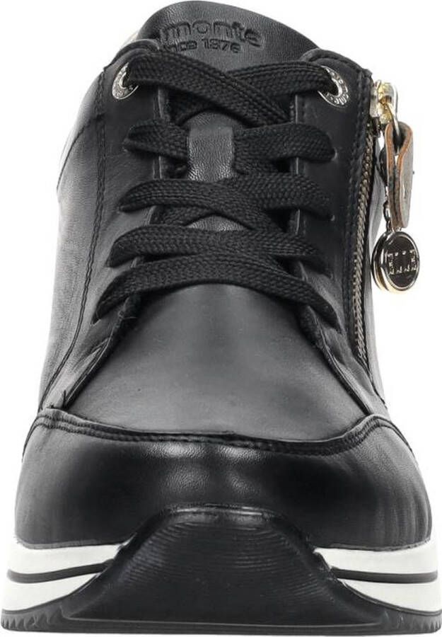 Remonte Stijlvolle Comfort Sneaker met Gouden Accenten Black Dames