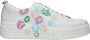 Remonte Leuke witte vegan sneaker met gekleurd mondjes patroon White Dames - Thumbnail 1