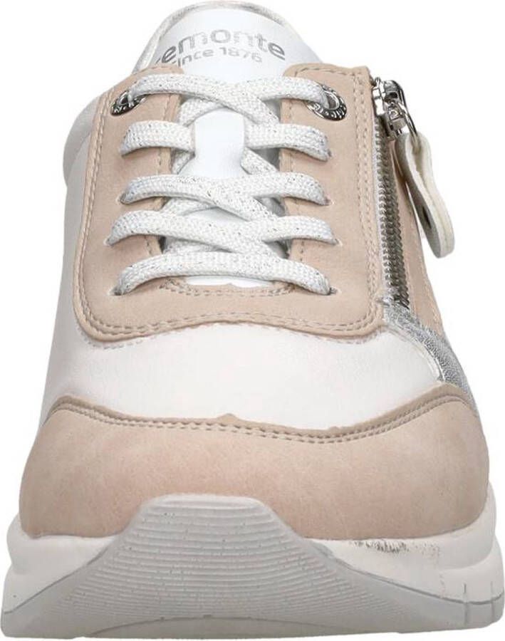 Remonte Comfortabele witte sneaker met beige en zilveren accenten Multicolor Dames - Foto 1