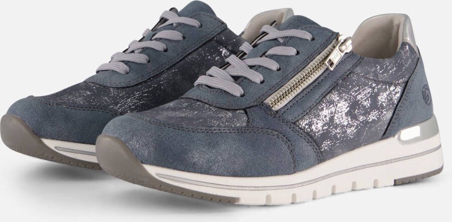 Remonte Blauwe Sneaker met Metallic Accenten Blue Heren