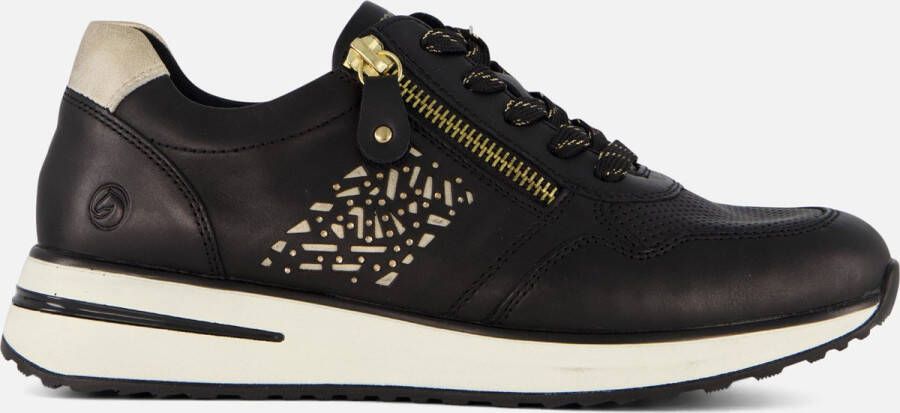 Remonte Zwarte Lite 'n Soft Sneakers met Gouden Details Black Dames