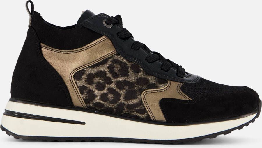 Remonte Zwarte hoge sneaker met warme voering Multicolor Dames