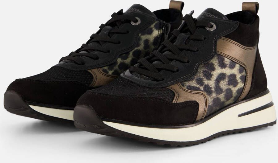 Remonte Zwarte hoge sneaker met warme voering Multicolor Dames