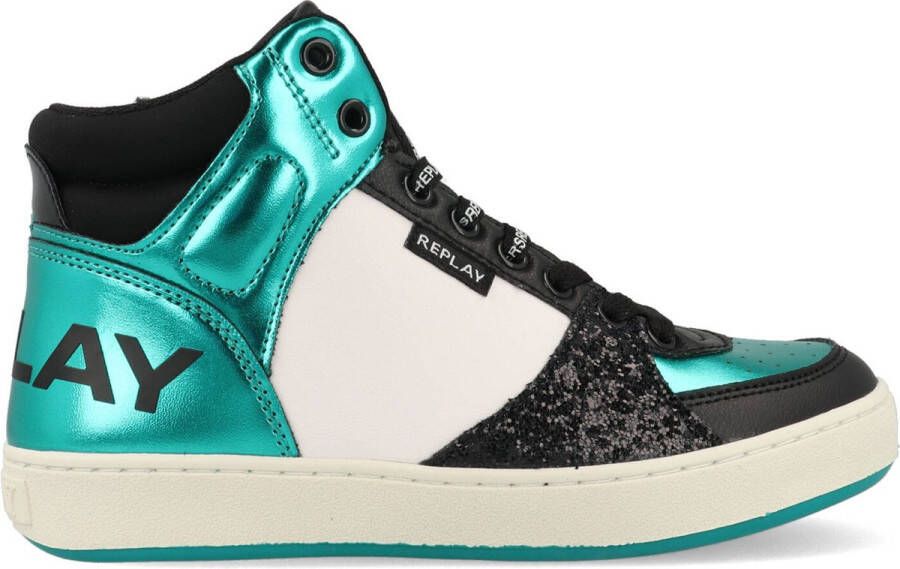 Replay sneakers groen zwart wit Meisjes Imitatieleer 30 - Foto 2