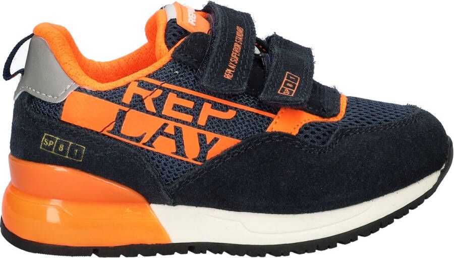 Replay Shoot Kid 6 Sneakers Leren Sneaker Jongens Blauw