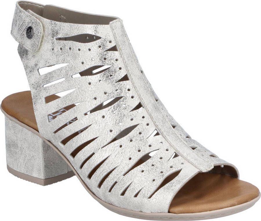 Rieker Sandaaltjes zomerschoen sandaal blokhak in metallic-look