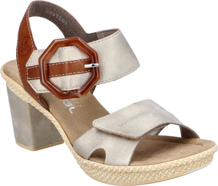 Rieker Metallic en Bruin Sandalette met Hak Multicolor Dames