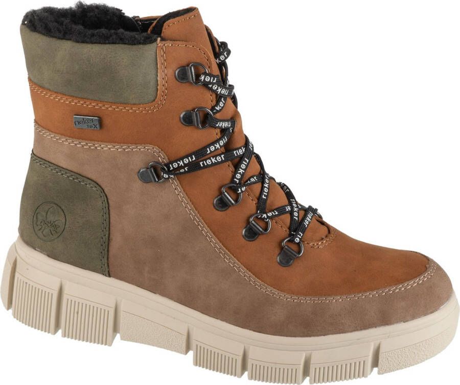 Rieker Boots X3404-90 Vrouwen Bruin Trappers Laarzen