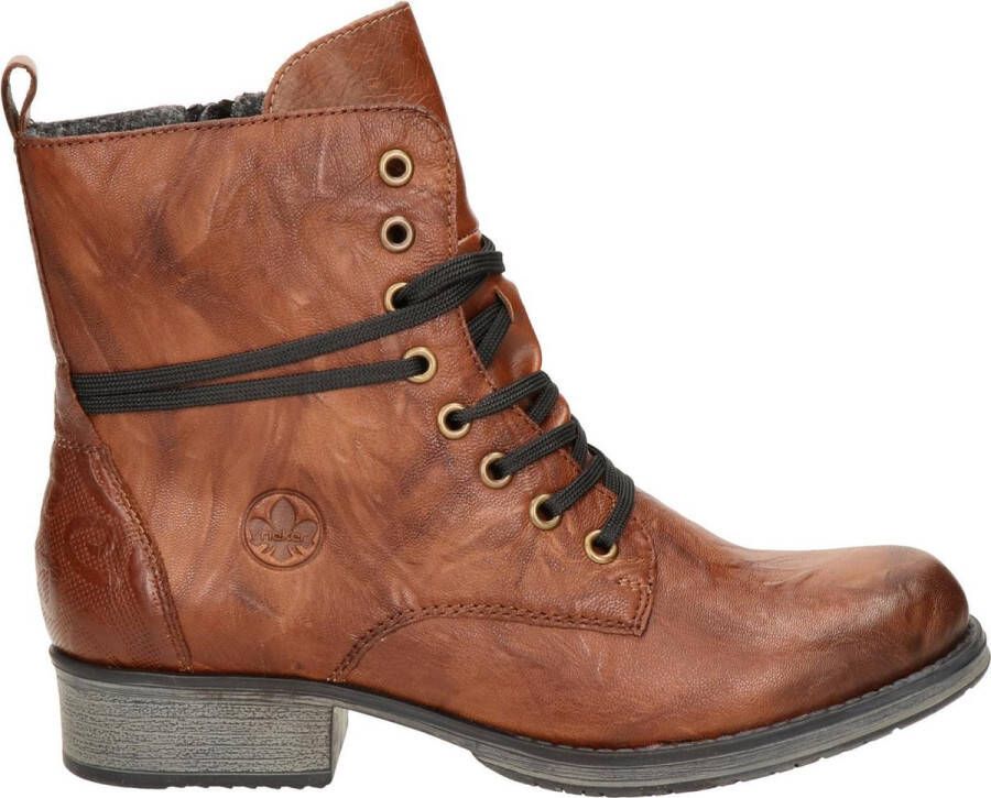 Rieker Bruine Cognackleurige Veterschoen voor Dames Brown Dames