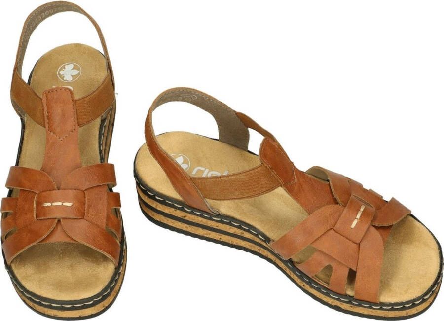 Rieker -Dames cogna caramel sandalen