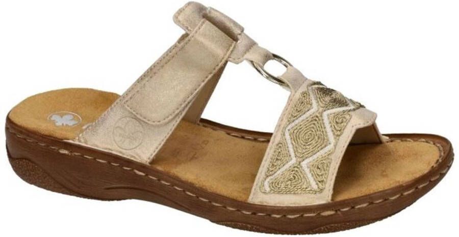 Rieker -Dames goud slippers & muiltjes