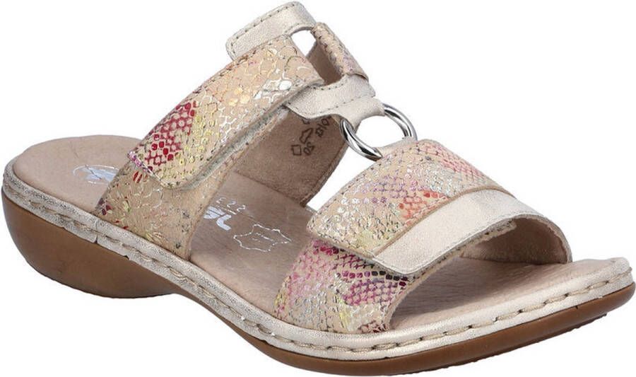 Rieker Metallic Gouden Print Slipper Multicolor Dames