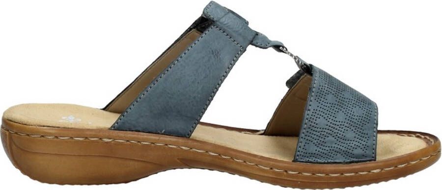 Rieker Dames slippers Open Teen licht blauw