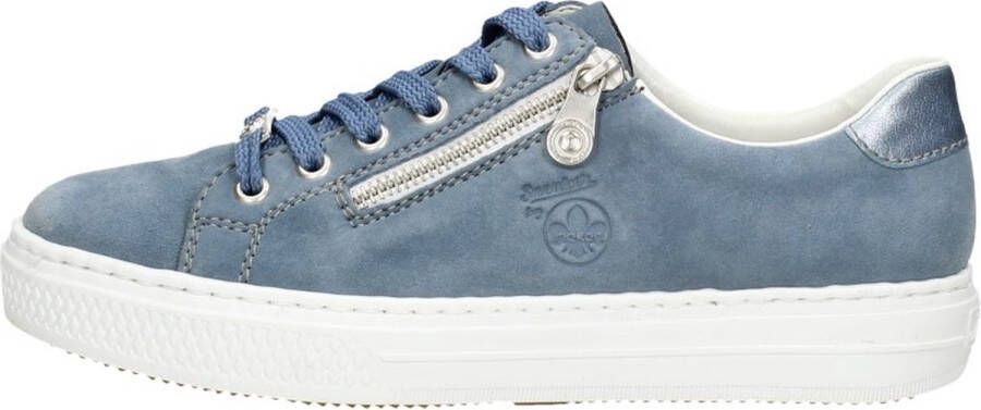 Rieker Dames veterschoenen Laag licht blauw