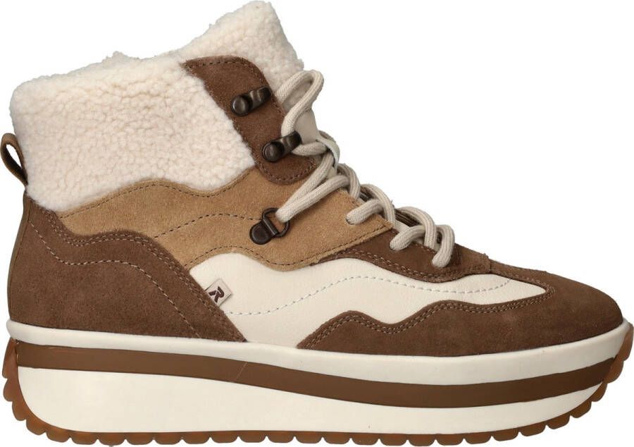 Rieker Beige Platform Veterschoenen voor Dames Multicolor Dames