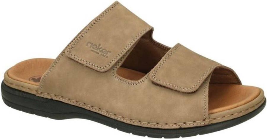 Rieker -Heren bruin licht pantoffels & slippers