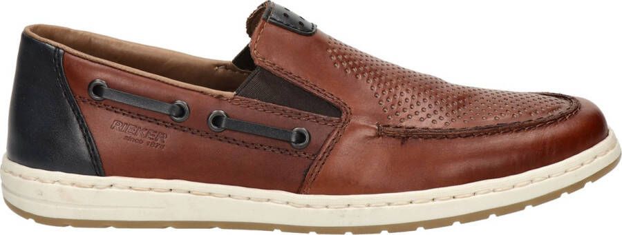 Rieker Bruine Leren Loafers voor Heren Brown Heren