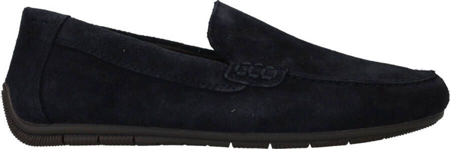 Rieker Blauwe Suède Loafer met Flexibele Zool Blue Heren