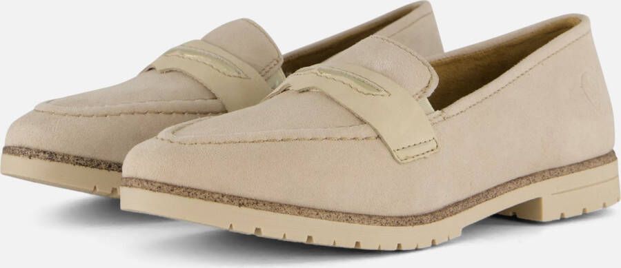 Rieker Beige Suède Loafer met Leren Voetbed Beige Heren