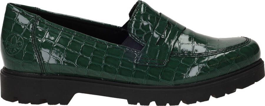 Rieker Groene Animal Print Loafer Instapper Green Dames