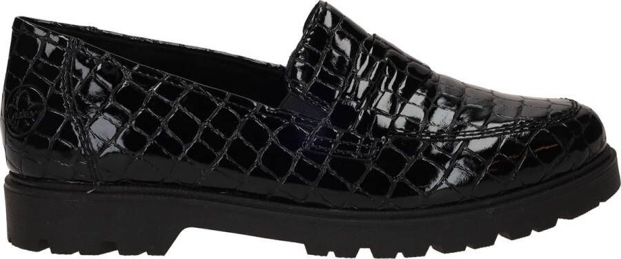 Rieker Stijlvolle zwarte loafer met dierenprint Black Dames - Foto 1