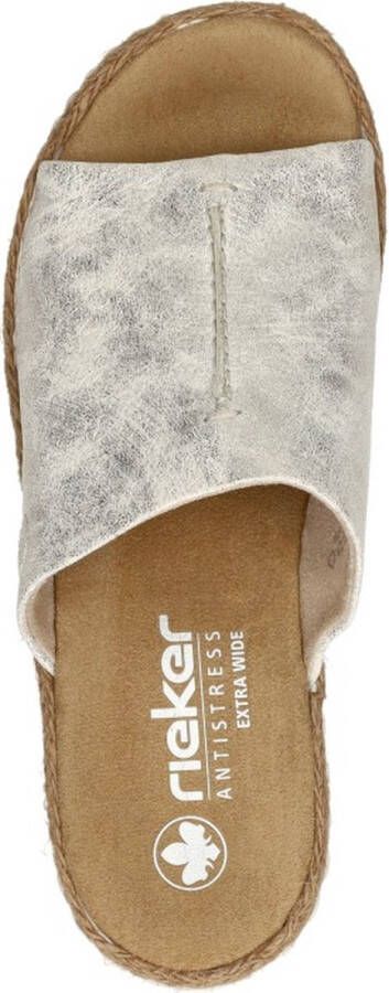 Rieker Slipper 69288-60 Beige Zilver