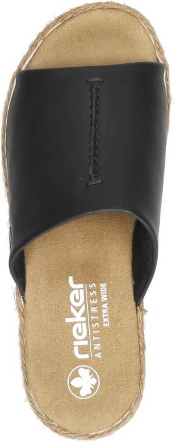 Rieker Zwarte Comfort Slipper met Voorgevormd Voetbed Black Dames