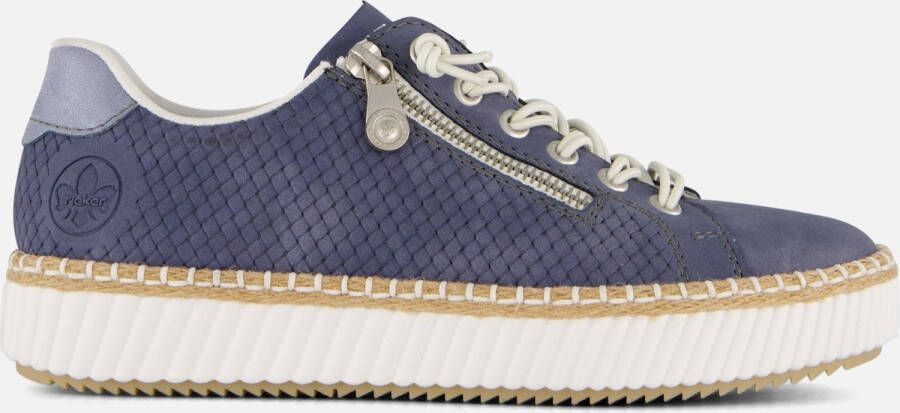 Rieker Perfo Sneakers blauw Synthetisch Dames