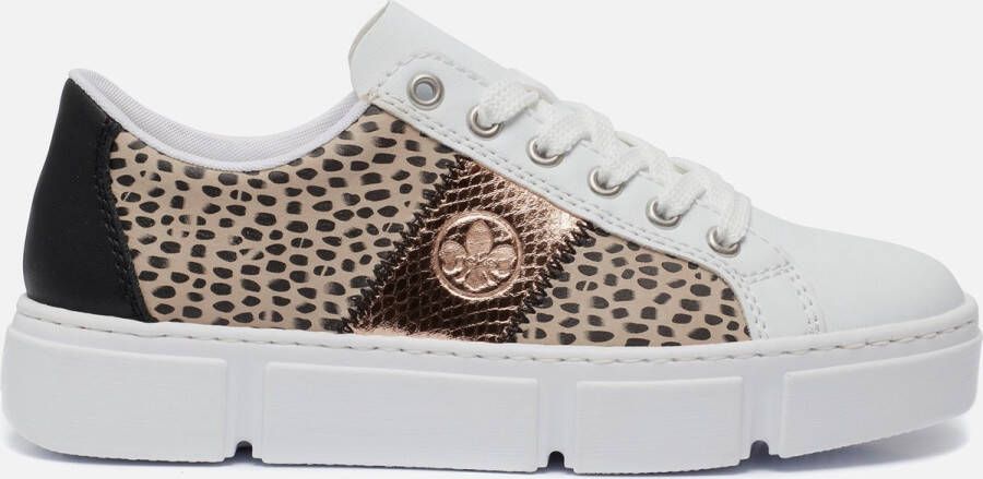 Rieker Print Sneakers wit Synthetisch Dames