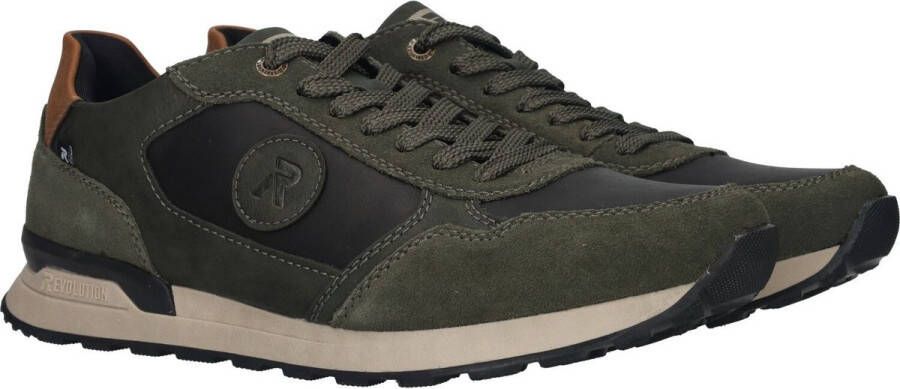 Rieker Comfortabele groene sneakers met bruine accenten Multicolor Heren