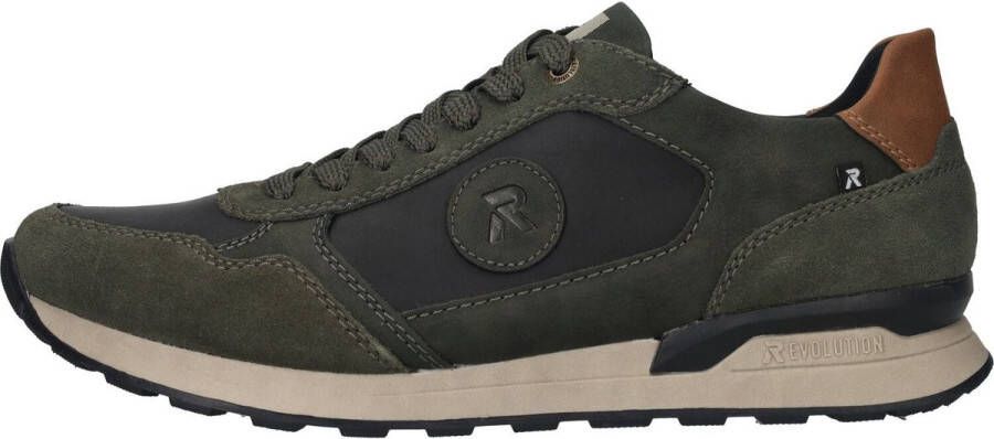 Rieker Comfortabele groene sneakers met bruine accenten Multicolor Heren