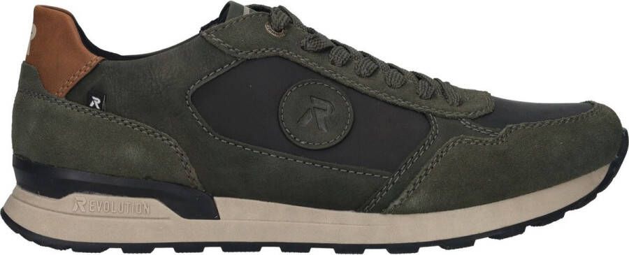 Rieker Comfortabele groene sneakers met bruine accenten Multicolor Heren