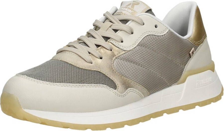 Rieker Revolution Beige en Goud Sneaker Beige Dames