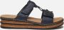 Rieker Blauwe Synthetische Sandalen met Klittenbandsluiting Blauw Dames - Thumbnail 1