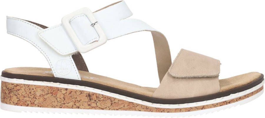 Rieker Wit Taupe Zomer Sandaal Multicolor Dames