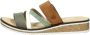 Rieker Slippers wedge heel summer shoe slippers with velcro strap - Thumbnail 1