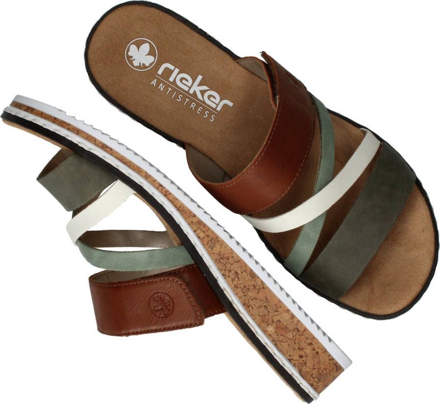 Rieker Slippers wedge heel summer shoe slippers with velcro strap